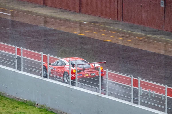 Ferrari 488 Endurance Serie Race Het Circuit Van Barcelona Catalunya — Stockfoto