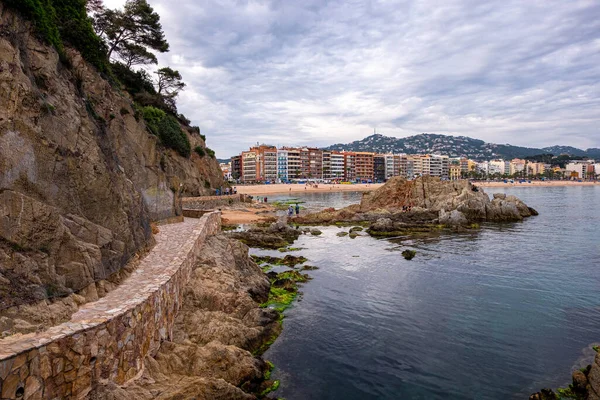 Katalonya Nın Costa Brava Sındaki Lloret Mar Plajı Spanya — Stok fotoğraf