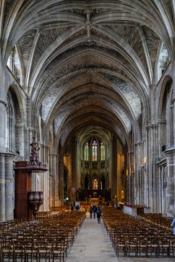 Fransa, Bordeaux 'daki Katedral Saint Andre iç mimarisi.