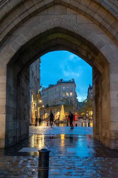 Porte Cailhau Nachts Bordeaux Frankrijk — Stockfoto