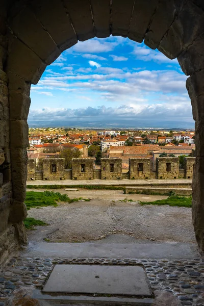 Befästa Medeltida Staden Carcassonne Frankrike — Stockfoto