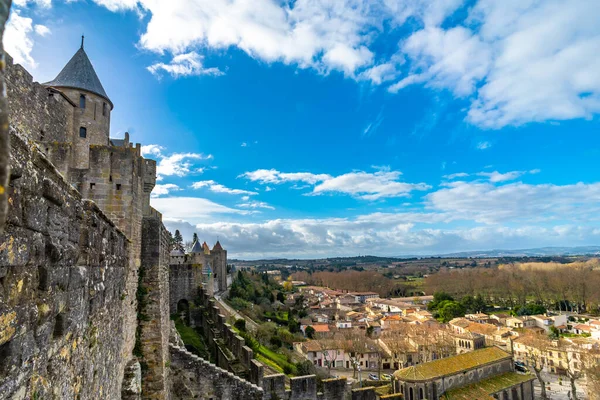 フランスでカルカソンヌの中世都市を要塞化 — ストック写真