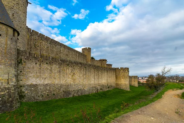 อมปราการกลางเม Carcassonne ในฝร งเศส — ภาพถ่ายสต็อก