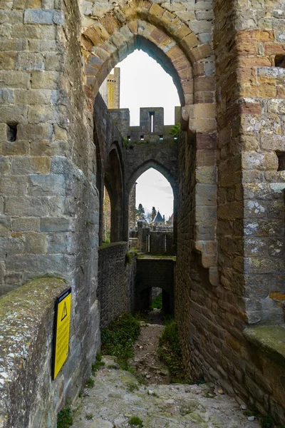 Opevněné Středověké Město Carcassonne Francii — Stock fotografie