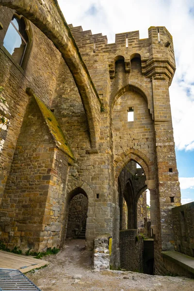 Erődített Város Carcassonne Középkori Franciaországban — Stock Fotó