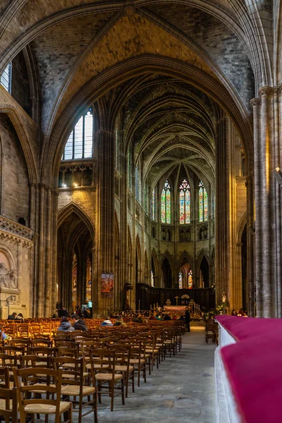 Katedrale Saint Andre Interiör Bordeaux Frankrike — Stockfoto