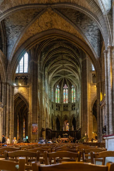 Cathedrale Saint Andre Interior Bordeaux Γαλλία — Φωτογραφία Αρχείου