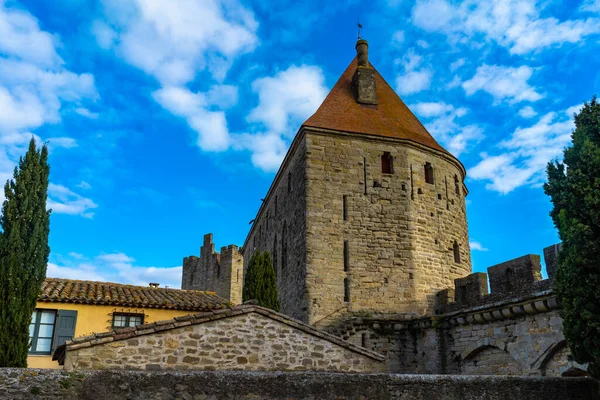 Opevněné Středověké Město Carcassonne Francii — Stock fotografie