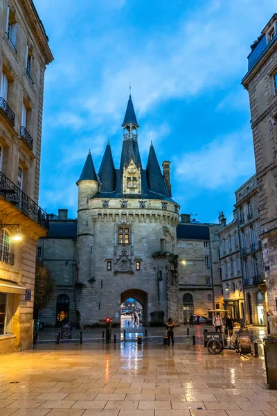 Porte Cailhau Noite Bordéus França — Fotografia de Stock