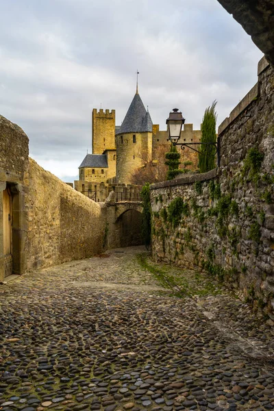 Befästa Medeltida Staden Carcassonne Frankrike — Stockfoto