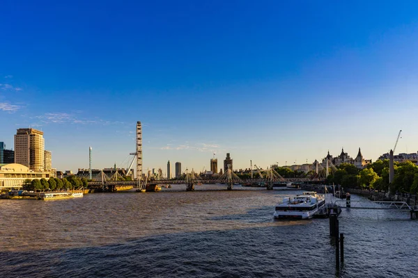 London Skyline Waterloo Bridge Anglii Wielka Brytania — Zdjęcie stockowe