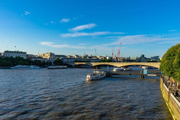 Лондонский Горизонт Моста Ватерлоо Англии Великобритания — стоковое фото