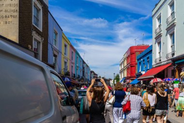 Notting Hill 'deki Portobello Pazarı, Londra, İngiltere, İngiltere