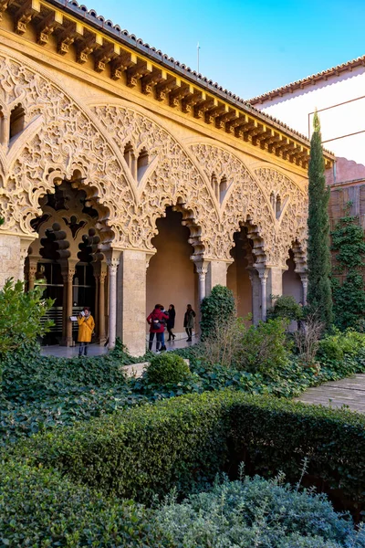 Palacio Aljaferia Palacio Islámico Medieval Fortificado Zaragoza España — Foto de Stock