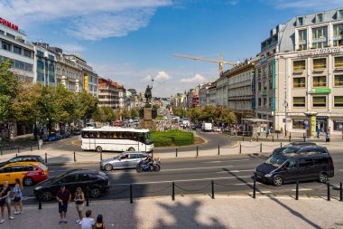 Çek Cumhuriyeti 'nde Wenceslas Meydanı Prag