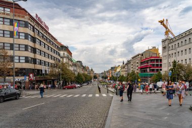 Çek Cumhuriyeti 'nde Wenceslas Meydanı Prag
