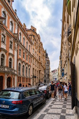 Çek Cumhuriyeti'nde Prag'ın mimari ve şehir manzarası caddesi