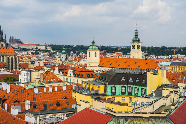 Architecture and landmark skyline of Prague in Czech Republic