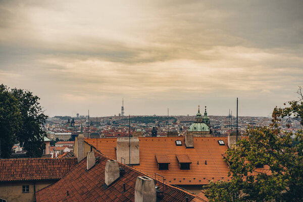 Skyline from Castle Architecture and landmark of Prague in Czech Republic