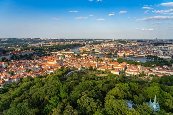 Aerial View Prague Czech Republic Petrin Hill Observation Tower — Stock Photo, Image