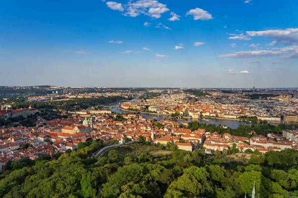 Aerial View Prague Czech Republic Petrin Hill Observation Tower — Stock Photo, Image