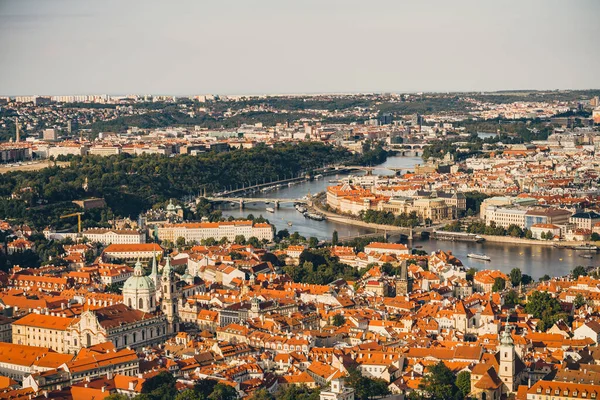 Aerial View Prague Czech Republic Petrin Hill Observation Tower — Stock Photo, Image