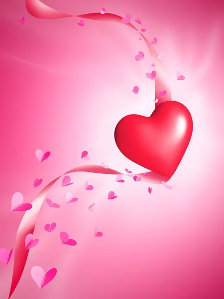 Coração de Valentim com Borboletas — Fotografia de Stock