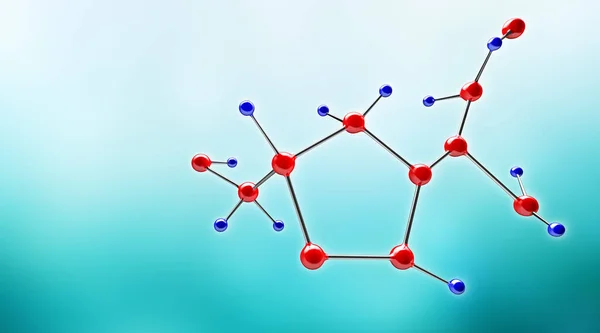 Rode en blauwe molecuul Atom — Stockfoto