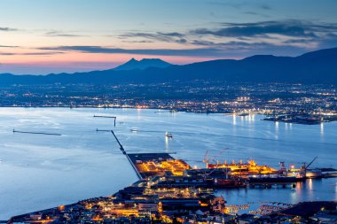 Hakodate şehir gece panorama