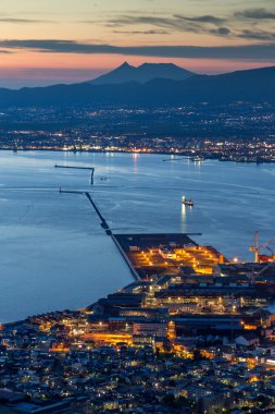 Hakodate şehir gece panorama