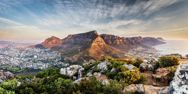 Table mountain sunset panorama
