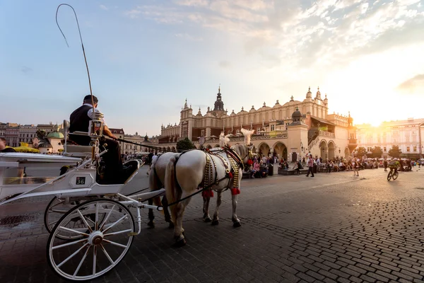 Paard en wagen in Krakau — Stockfoto