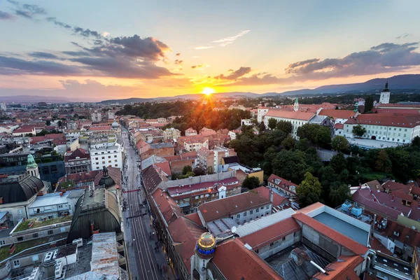 Zagreb Panorama gece — Stok fotoğraf