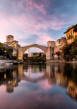 View of Mostar old city in Bosnia clipart