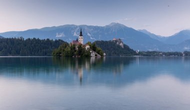 landscape of Bled Lake in Slovenia, Europe clipart