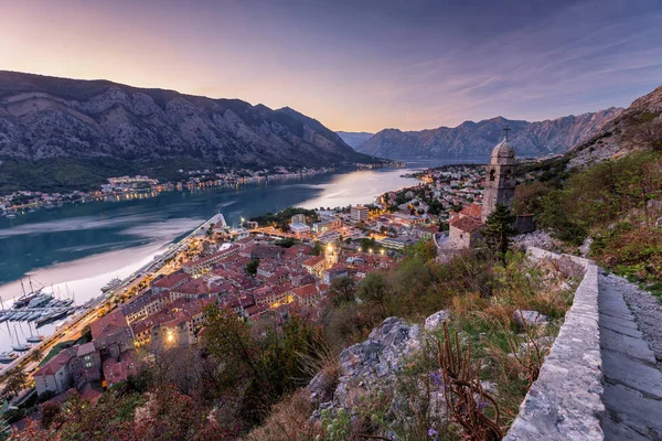 Vista Kotor Grande Cidade Montenegro — Fotografia de Stock