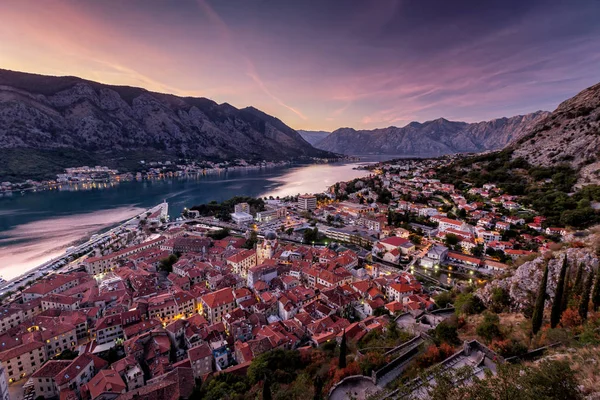 Vista Kotor Grande Cidade Montenegro — Fotografia de Stock