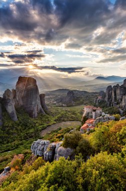Meteora Yunanistan'da büyük peyzaj