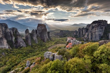 Meteora Yunanistan'da büyük peyzaj