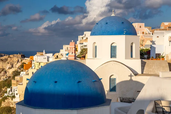 Santorini Classica Thera Ufficialmente Thira Isola Nel Mar Egeo Meridionale — Foto Stock