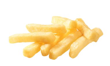 Beyaz arka planda izole edilmiş patates kızartması.