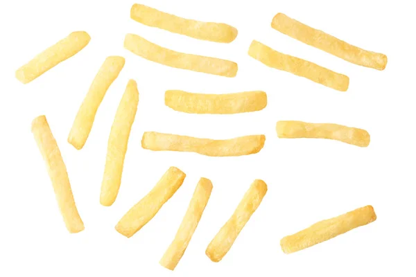 French fries isolated on a white background, top view — 스톡 사진