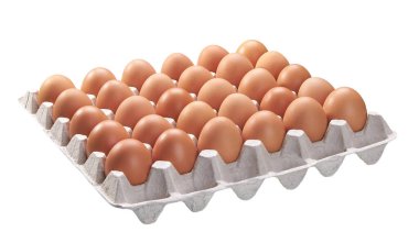 Ekolojik karton ambalajlı organik tavuk yumurtaları izole edilmiş..