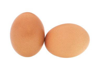 Beyaz arka planda izole edilmiş organik yumurtalar.