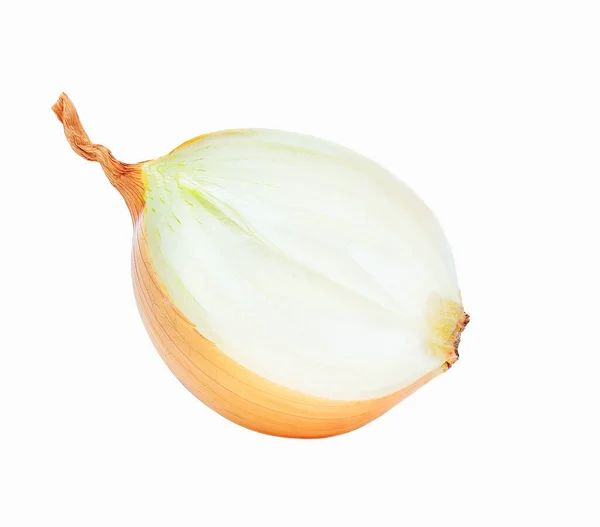 Yellow Onion Slices Isolated White Background Half Onion — Stock Photo, Image