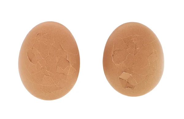 Dos Huevos Cocidos Aislados Sobre Fondo Blanco —  Fotos de Stock