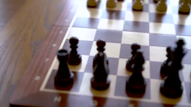 木制棋子 国际象棋游戏 — 图库视频影像
