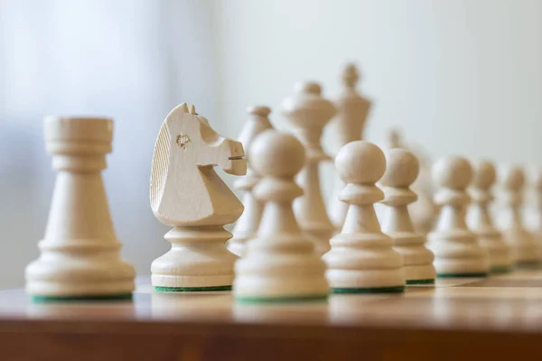 White Chess Pieces Chess Board — Stock Photo, Image