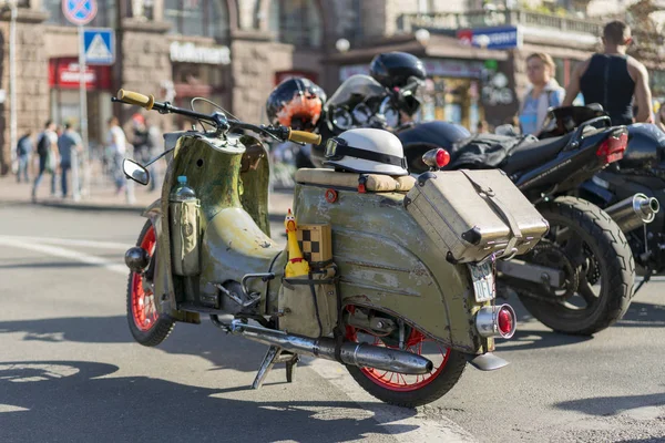 Kijów Ukraina Września 2019 Wystawa Zabytkowych Motocykli Ulicy — Zdjęcie stockowe