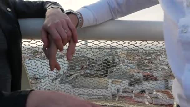 Le couple sur le pont d'observation — Video